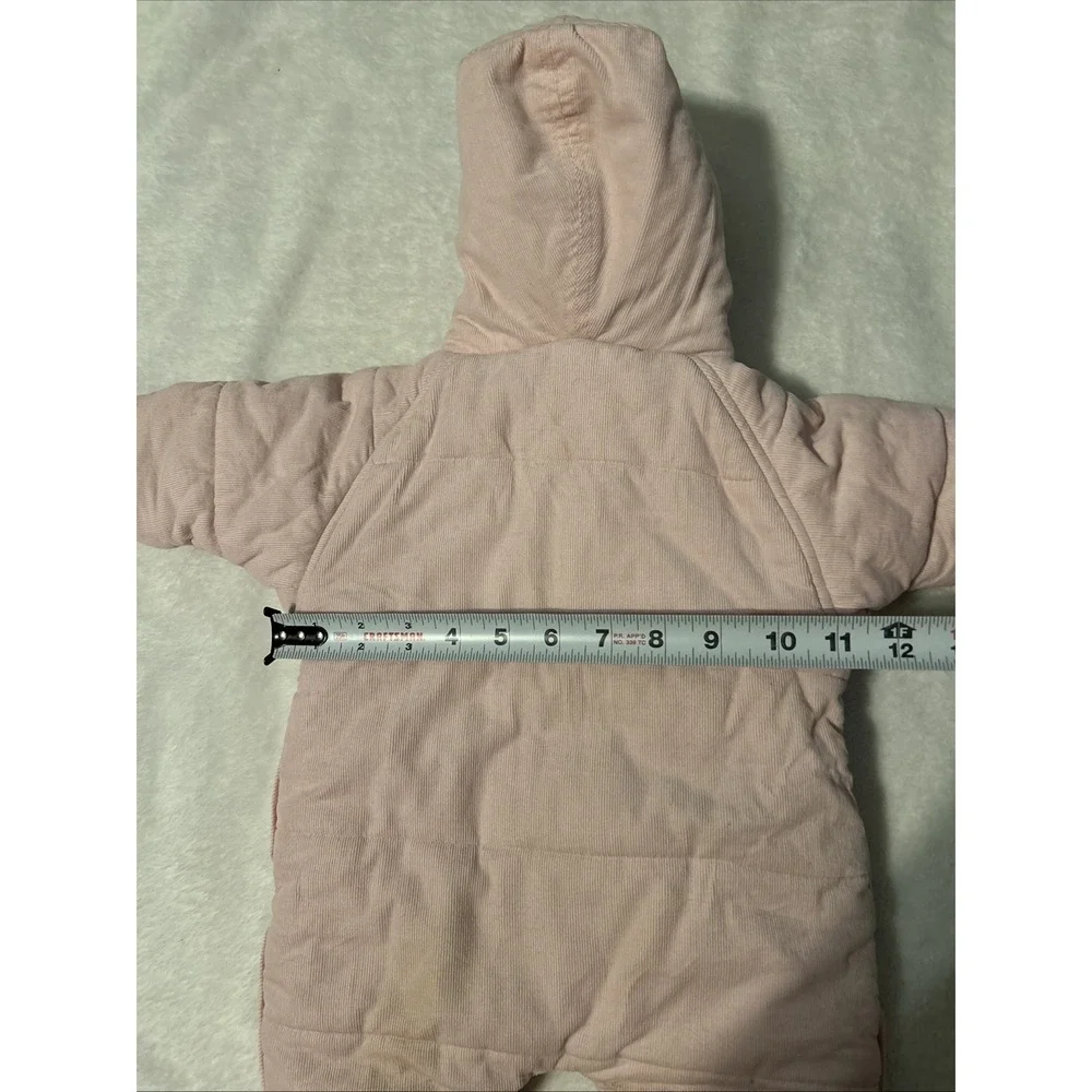 Polo‎ Ralph Lauren Baby Hooded Snowsuit Pink Sz 3 months Quilted One piece